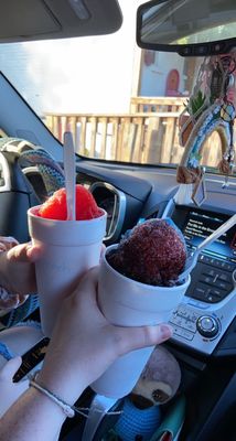 Me and my friend eating the snowcones