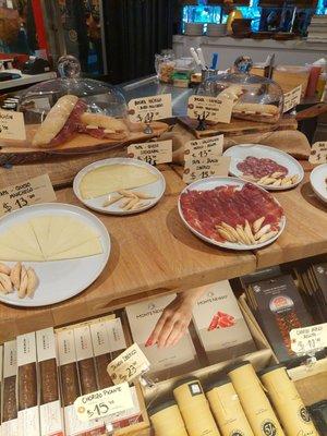 Cured meat and cheese display