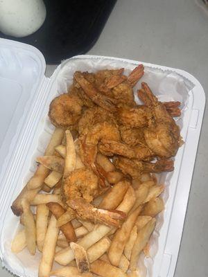 Large Shrimp with French Fries Platter