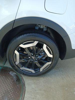 Wheels and tires cleaned up and shined.