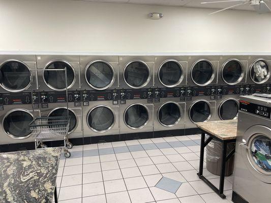 Almost all dryers were in working order and spotless clean interior and exterior.