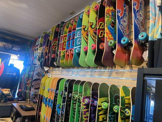 Large selection of skateboards!