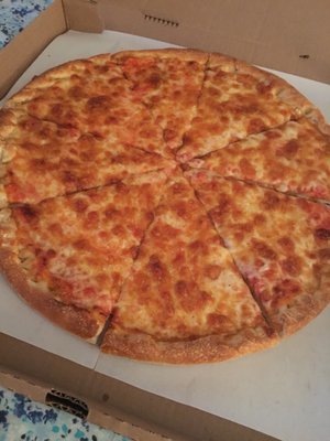 Large extra cheese pizza! It was good