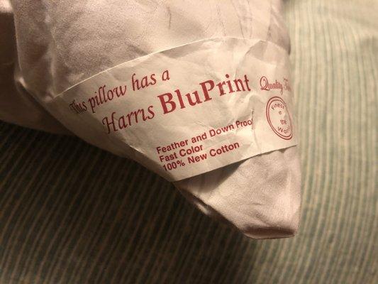 My pillows now have a Harris BluPrint!