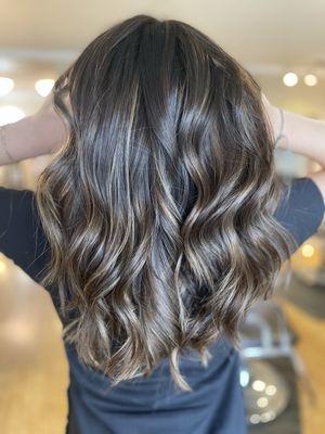 Brunette balayage highlights