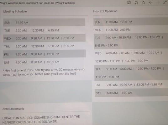 Current schedule as of 3/1/16