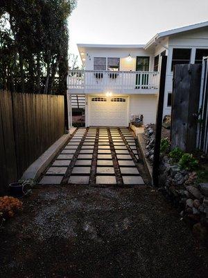 Paver driveway. Ready for turf. It's permeable!