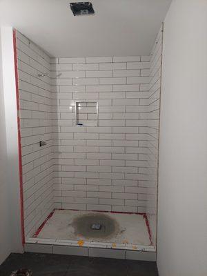 Floor tile in bathroom