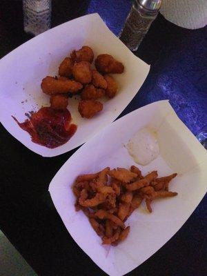 Fried clams and fried cauliflower