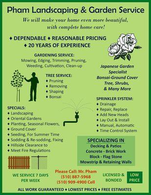 Pham Landscaping Flyer