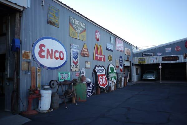 Awesome signs the owner has collected over the years! Real deal vintage signs!