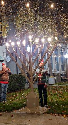 2021 menorah lighting by Mayor Lamar Thorpe