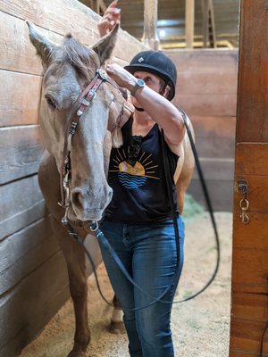 My sweet Dusty and wonderful instructor, Nola.