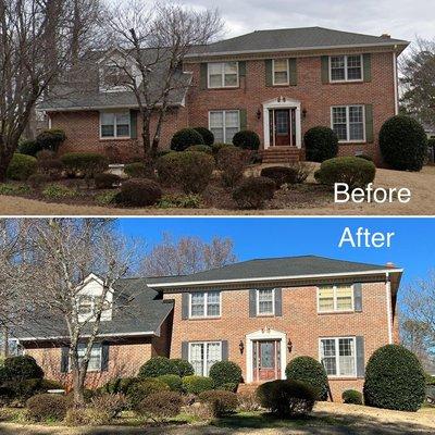 Before & after new roof photo