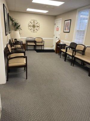 The waiting area, usually full but I think I was the last patient.