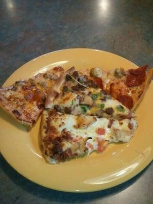 Some of the many types of pizza from their lunch buffet