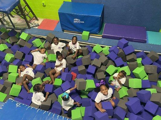 Camp fun in the new pit cubes!