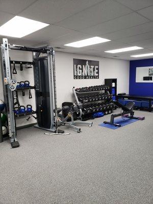 Free weights area for personal training