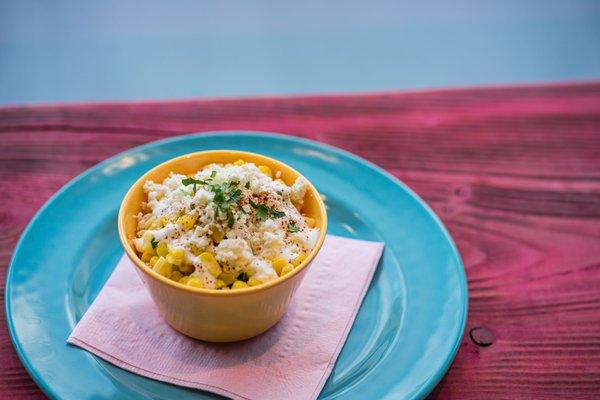 Esquites, street corn off the cob