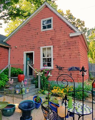 Pat Pratt, wife of Jeff offers a selection of gifts, pottery, and garden items.