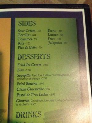 Sides & desserts