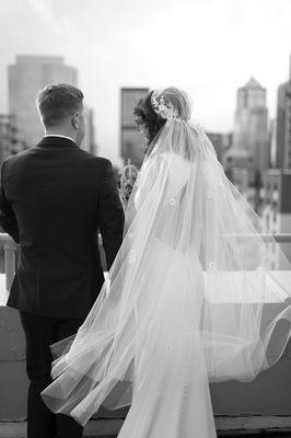 Ballerina length cap veil