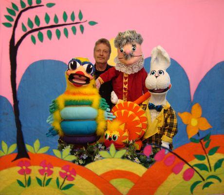 Me and some of the puppets I created for "Alice in Wonderland".