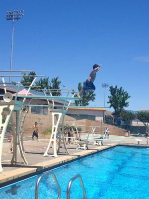 Quest campers swim twice a week at local pools and learn to "take risks" challenging themselves for new goals.