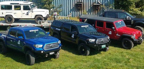 Some of The 4x4 Centers fleet vehicles, used for Off Road Driving Instruction.