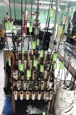 Fishing reels and rods