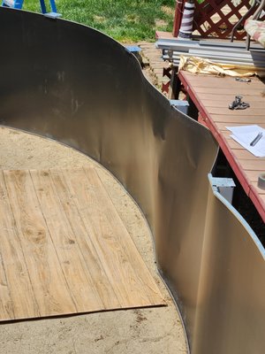 Unfinished incorrect pool installation