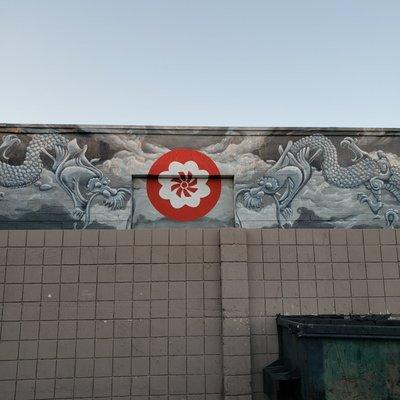 Dragons overlook the south side of The 705 towards Laos Market.