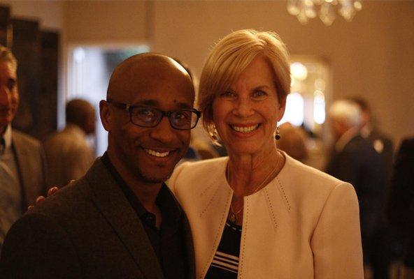 Mr. Rambo and Supervisor Janice Hahn at a fundraiser thrown by Rambo House.