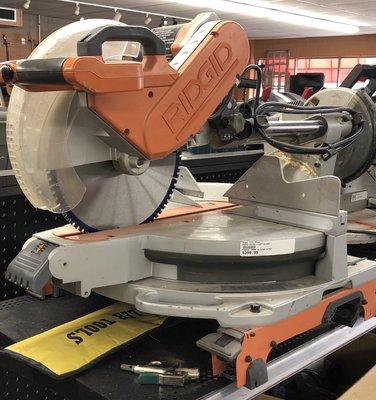 Rigid 12" Bevel Sliding Miter Saw.  $399.99