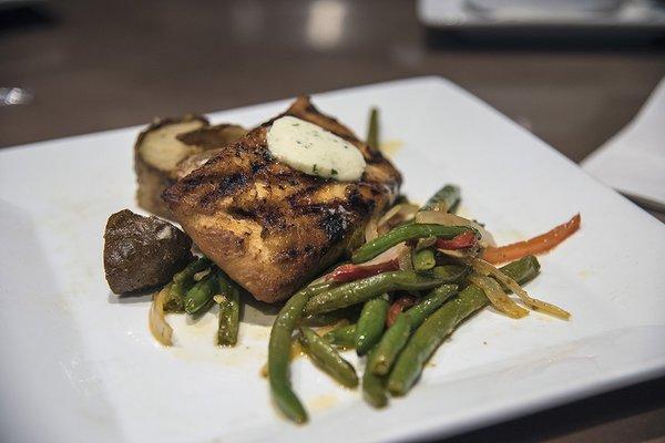 Grilled salmon entree