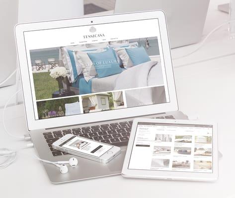 New website design for Miami / Brickell Florida luxury linen company by KiloThought