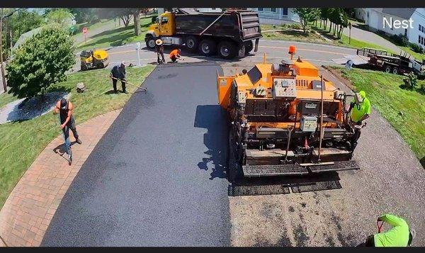 Drive way being paved