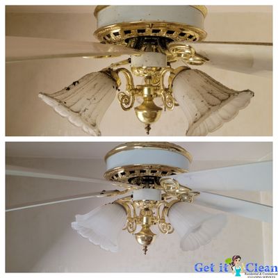 Before and after we clean this ceiling fan