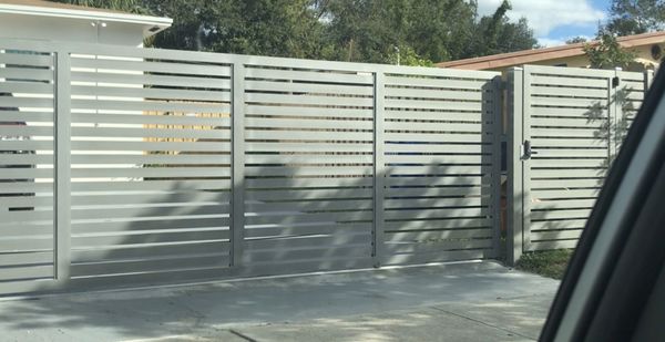 Motorized rolling gate and pedestrian gate