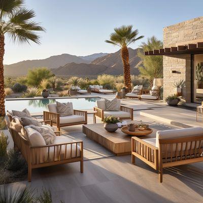 Outdoor pool decorating Palm Desert