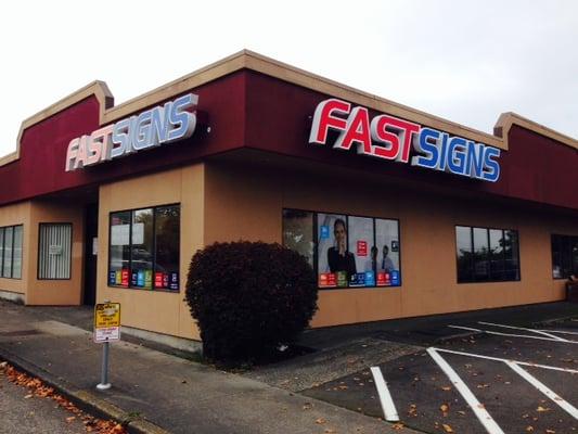 The exterior of FASTSIGNS--right across the street of Walgreens!