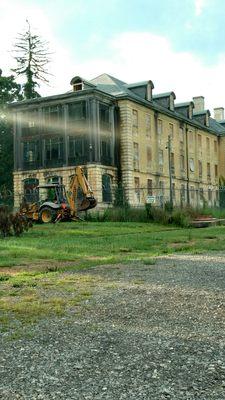 Haunted building across the street.  It's actually under renovation now.  It will be the new mental health department of the VA.