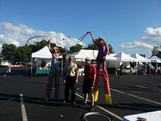 Cowgirl stiltin' at The Food Trust's City Ave Farmer's Market