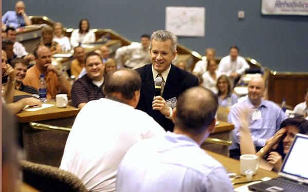 Stevie Ray conducting an interactive corporate workshop