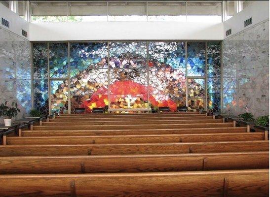 Inside the mausoleum chapel.