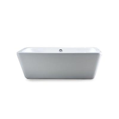 Michaela Tub 69-in x 31-in Gloss White Rectangular Bathtub with Center Drain