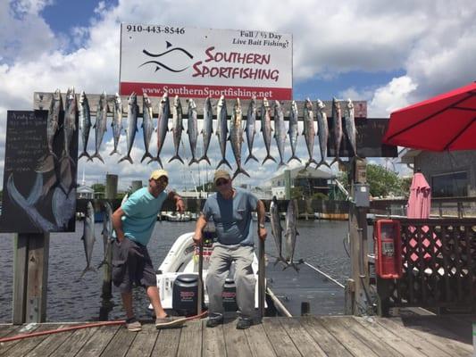 May 23 2016. Limit of King Mackerel in 5 hours. Pete couldn't reel in another one so we came in early. 2016 season is hot.