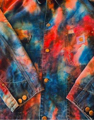 Tie Dye Works on a Vintage Carhartt Workwear Jacket