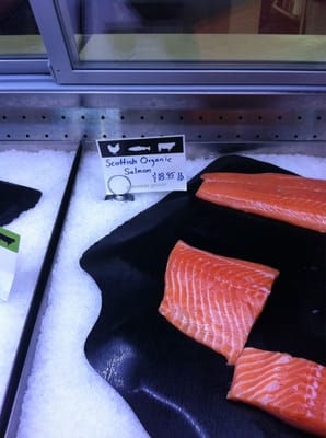 $18.95 for organic salmon..good meats and fish. Good ready made foods too!