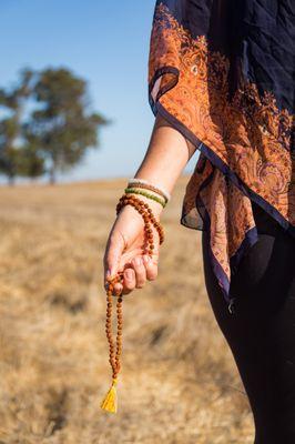 A peaceful morning among the golden hills - yoga and portrait session with Sarah